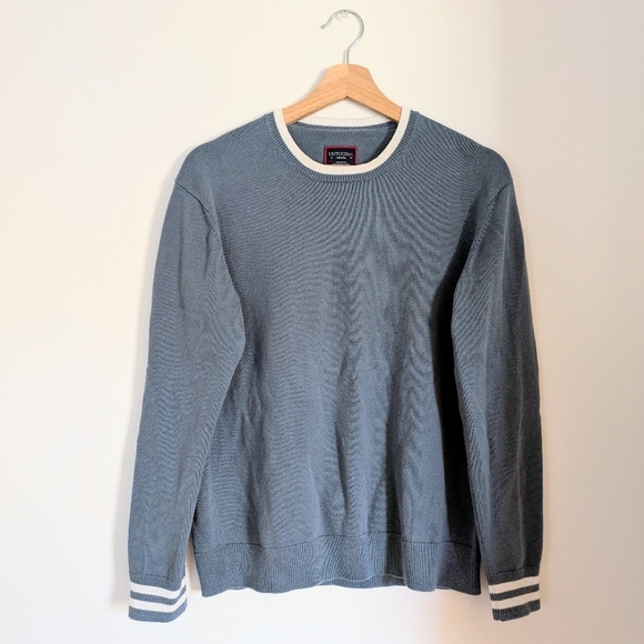 UNTUCKit Other - Untuckit Mens Pullover Sweater M 100% Cotton Blue Grey Retro Style
